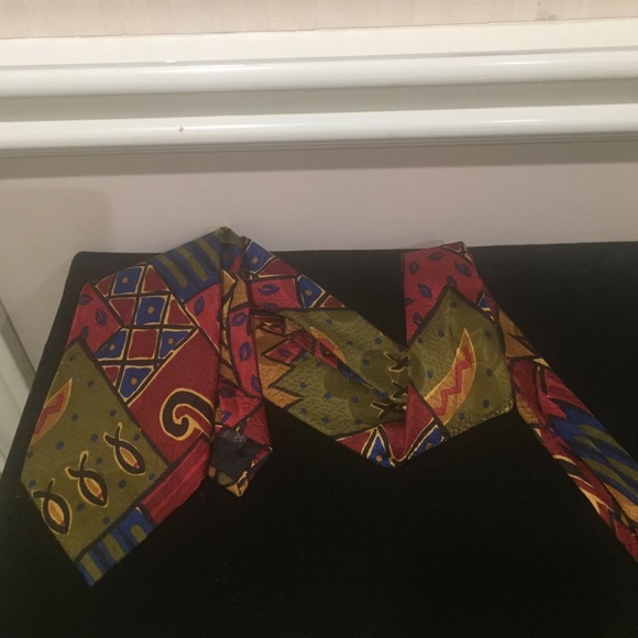 🛍️HP🛍️⬇️Price Drop⬇️Vintage Gherardini mens multicoloured tie Italian designer - Picture 3 of 4